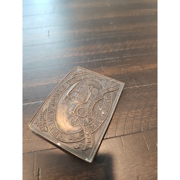 Henry Ford Vintage Belt Buckle Detroit Bronze Model T - Picture 2 of 6